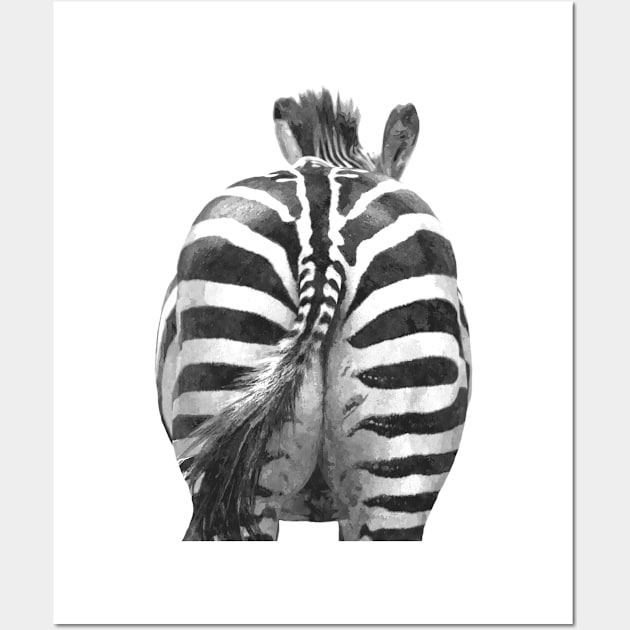 Black and White Zebra Tail Wall Art by Alemi